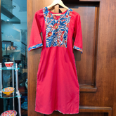 Maroon Kalamkari Cotton Stitched Kurta - Mom & You Clothing