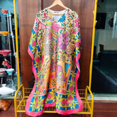 Multi Colour Digital Printed Muslin Silk Stitched Kurta Kaftan - Mom & You Clothing