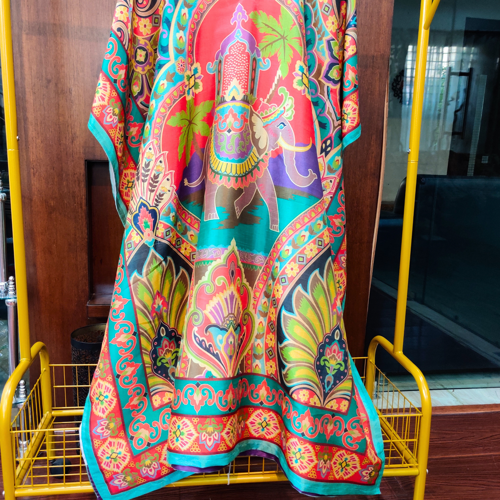 Multi Colour Digital Printed Muslin Silk Stitched Kurta Kaftan - Mom & You Clothing