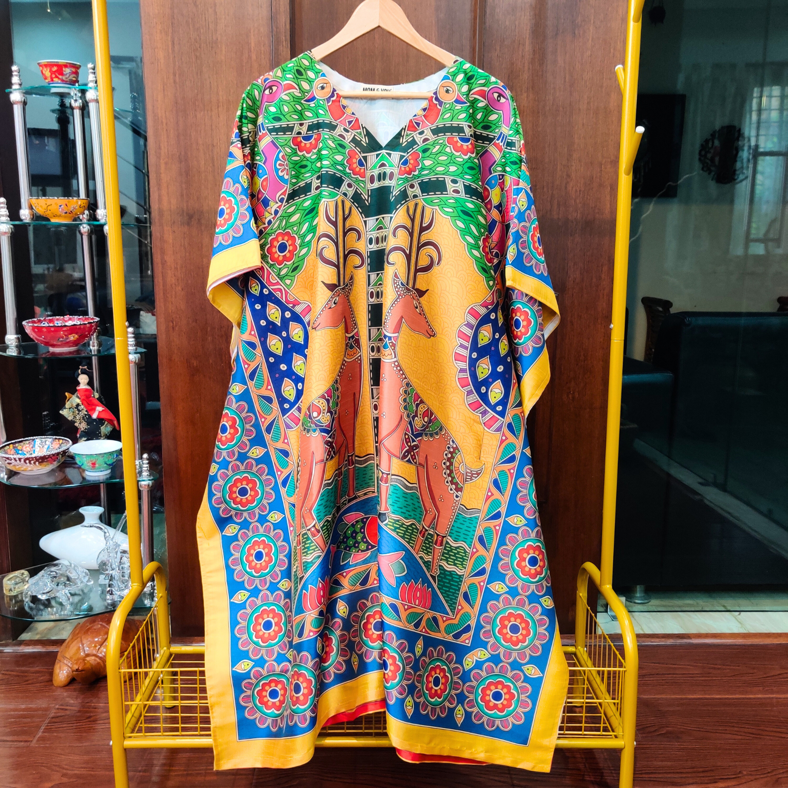 Multi Colour Digital Printed Muslin Silk Stitched Kurta Kaftan - Mom & You Clothing