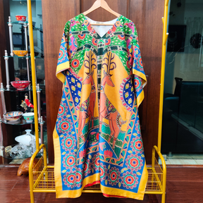 Multi Colour Digital Printed Muslin Silk Stitched Kurta Kaftan - Mom & You Clothing