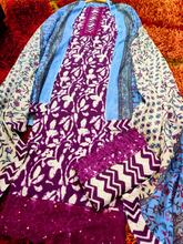 Purple Handblock Cotton Unstitched Dress Material Suit Set - Mom & You Clothing
