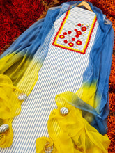 White Cotton Unstitched Dress Material Kurta Set with Vibrant Red and Yellow Lace Accents - Mom & You Clothing