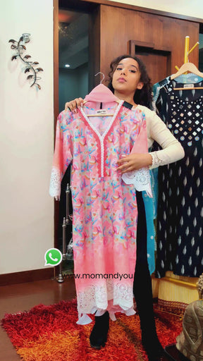 Multi Floral Digital Printed Embroidered Cotton Stitched Suit Set1